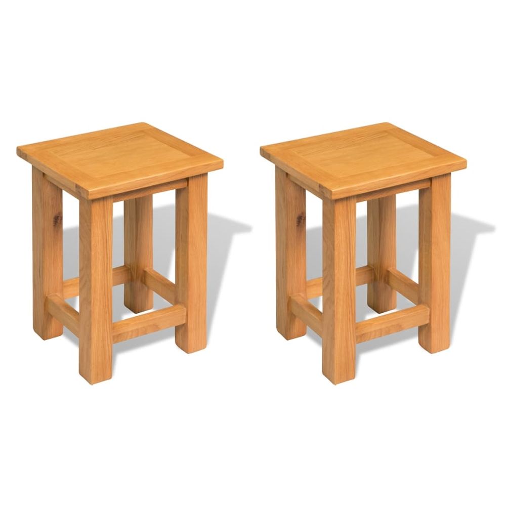 Vidaxl Stôl, 2 ks, 27x24x37 cm, masívne dubové drevo